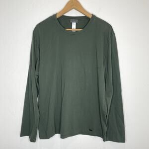 Hanro Living Shirt Mens XL Dark Green Long Sleeve